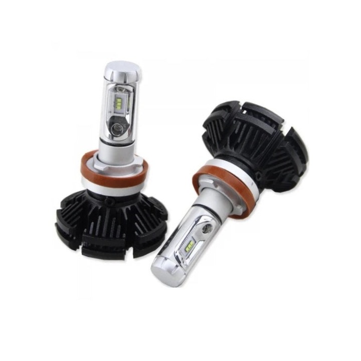 Set 2 becuri LED auto X3 H4 cu doua faze putere, 50W, 6000K, 6000Lm, IP67 - H4
