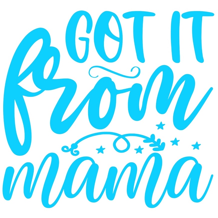 Sticker Exterior pentru cei care se mandresc cu lucrurile mostenite de la mama - stelute, Vinyl Albastru, 25 cm