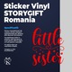 Sticker Exterior cu stelute pentru o surioara mai mica - apreciere si iubire, Vinyl Rosu, 40 cm