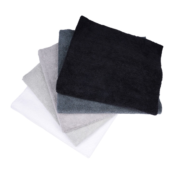 Set 5 lavete microfibra universale KING CARTHUR Royal Flush Gen 2, 40 x 40 cm, 300 gsm, cu fir scurt