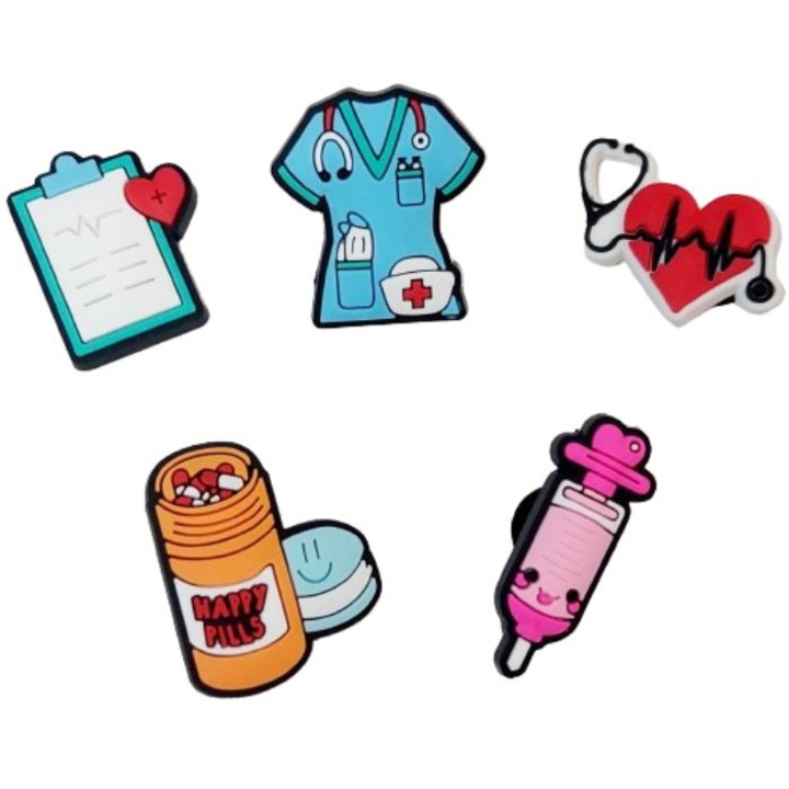 Set Accesorii Saboti, Model Happy Pills - 5 piese