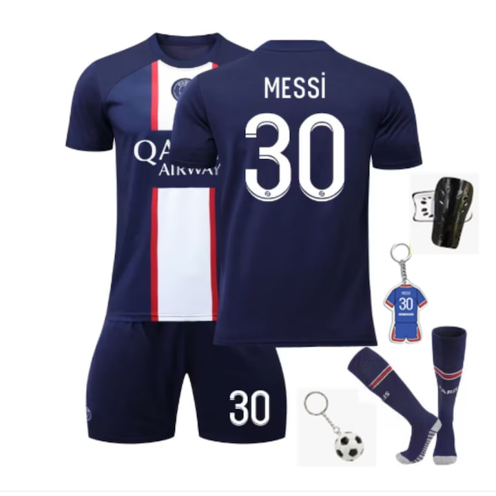 Детска спортна екипировка Футболна тениска Messi, ANUTETOUNI®, полиестер, син