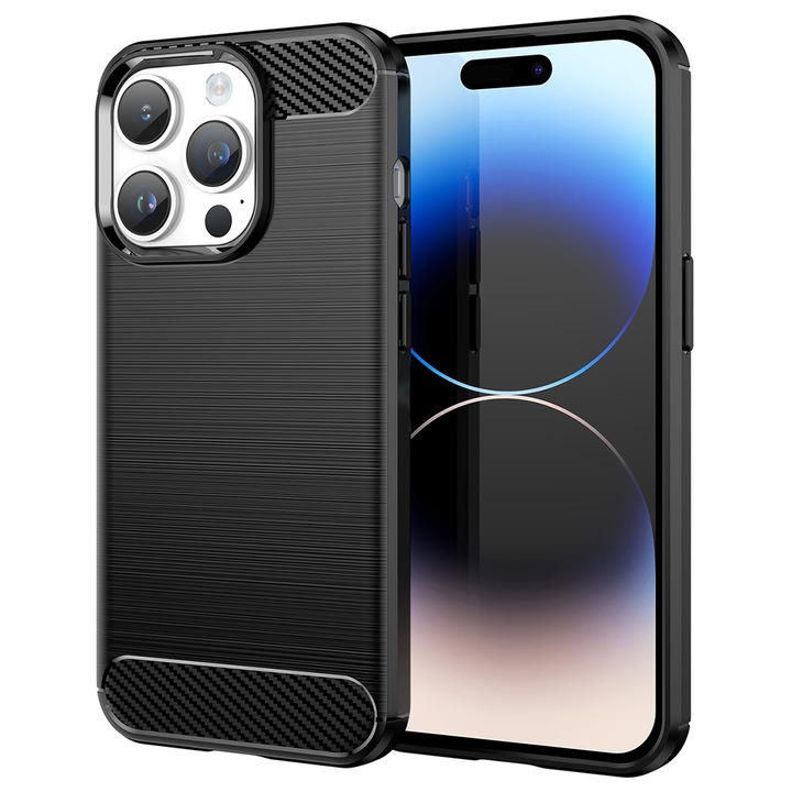 Husa pentru Sony Xperia 10 VI - Techsuit Carbon Silicone - Negru