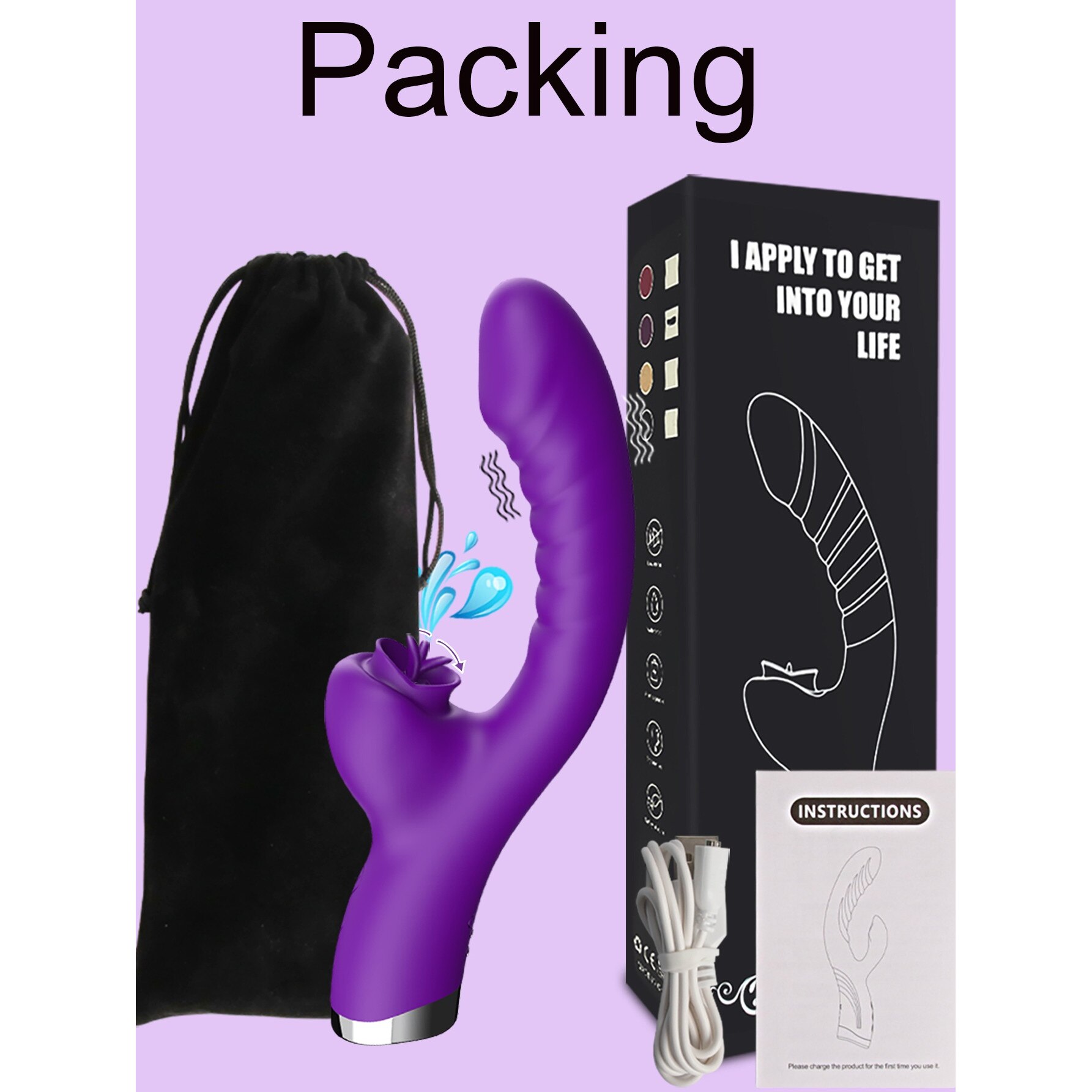 FairyKiss® Tongue Licking Vibrator секс играчки, 2 в 1 с клитор и  стимулатор на G-точката, ABS + медицински силикон, USB зареждане, Realistic  Sensations Sex Toys, лилаво - eMAG.bg