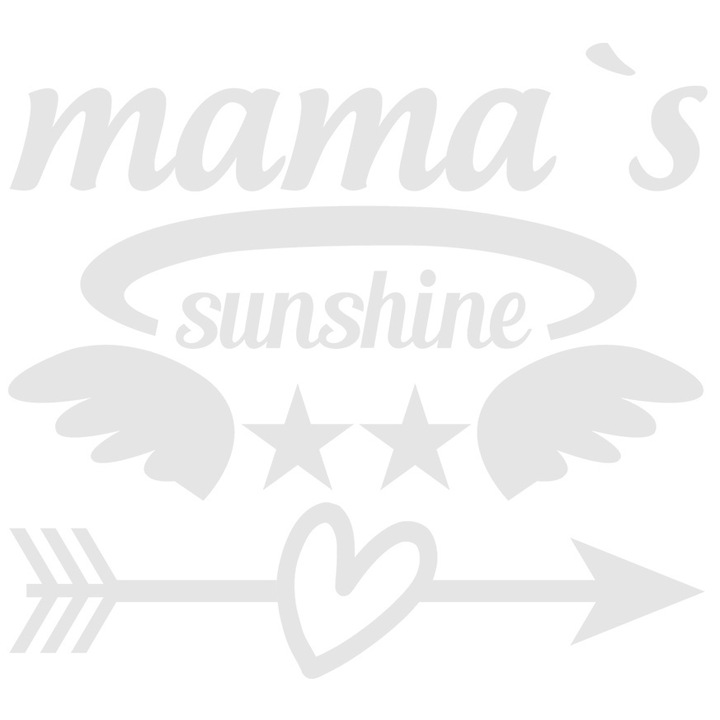 Sticker Exterior cu stelute, inimioara si textul "Mama's sunshine" - raza de soare a mamei, Vinyl Alb, 50 cm