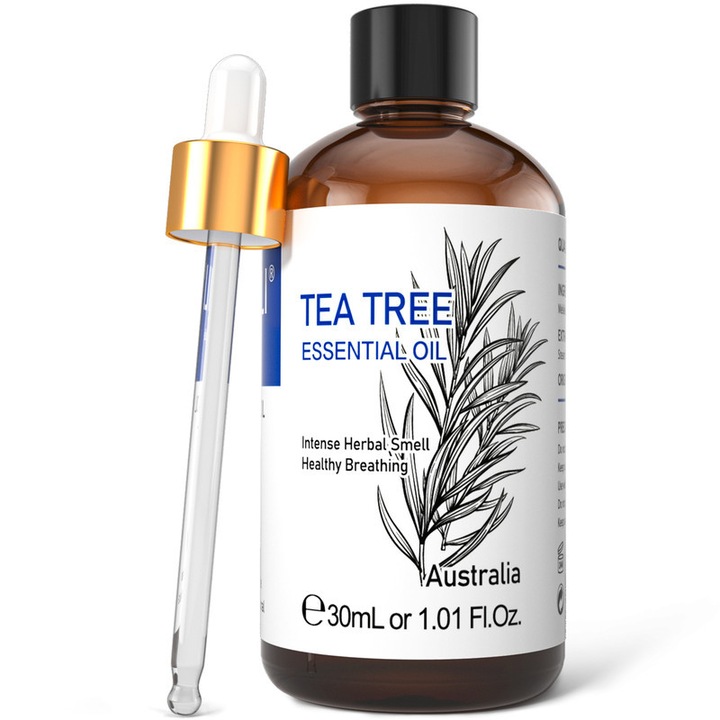 Ulei esential Tea Tree HIQILI, 100% pur, distilare cu abur, 30ml