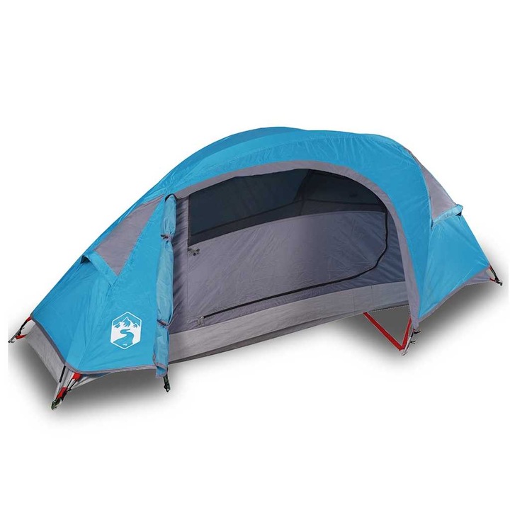 Cort de camping cupola pentru 1 persoana vidaXL, albastru, impermeabil, 2.05 Kg