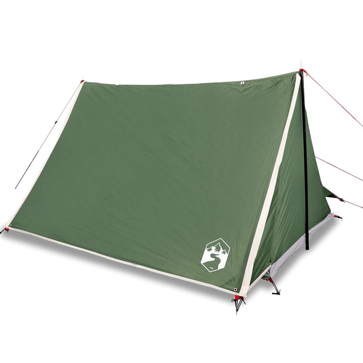 Cort de camping pentru 2 persoane vidaXL, verde, impermeabil, 3.35 Kg