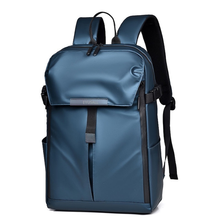 Rucsac Calatorie pentru Laptop, EYUSALL, 1 compartimente, buzunar frontal x 1, buzunar lateral x 2, Rezistent la apa, Rezistent la zgarieturi, 15.6 inch, 28 x 14 x 44 cm, Albastru