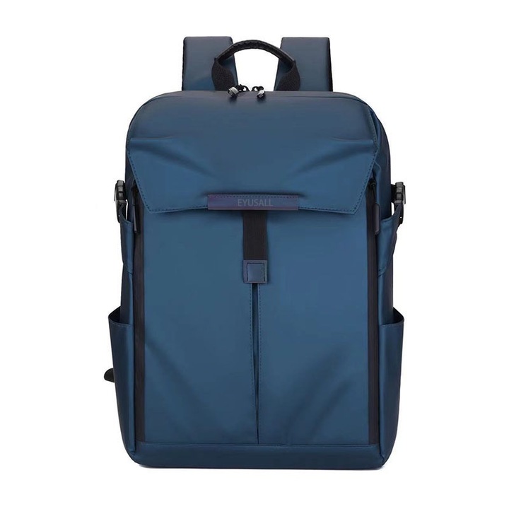 Utazási laptop hátizsák, EYUSALL, 2 rekeszes, elülső zseb x 1, oldalsó zseb x 2, vízálló, karcálló, 17,3 hüvelyk, 32 x 16 x 46 cm, kék