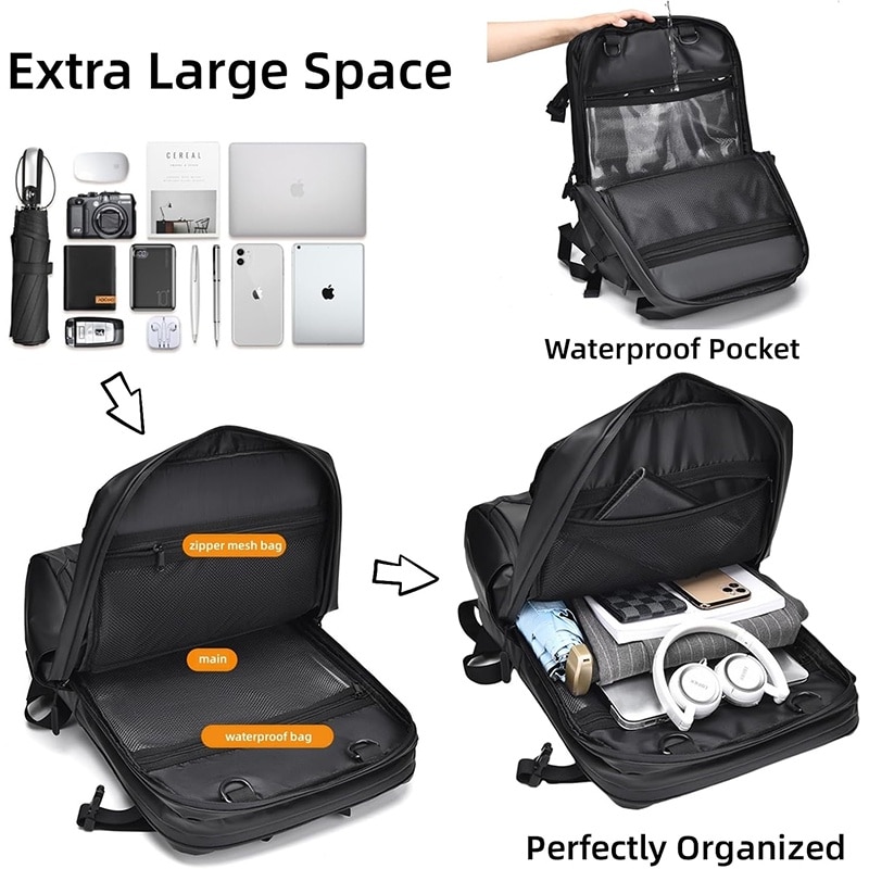 Rucsac Calatorie pentru Laptop, EYUSALL, 1 compartimente, buzunar frontal x 1, buzunar lateral x 2, Rezistent la apa, Rezistent la zgarieturi, 15.6 inch, 28 x 14 x 44 cm, Albastru