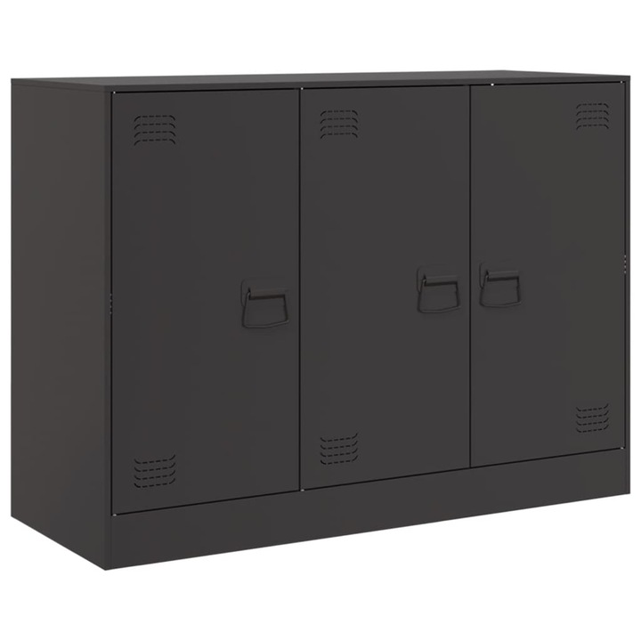 Servanta vidaXL, negru, 99x39x73 cm, otel, 21.95 Kg