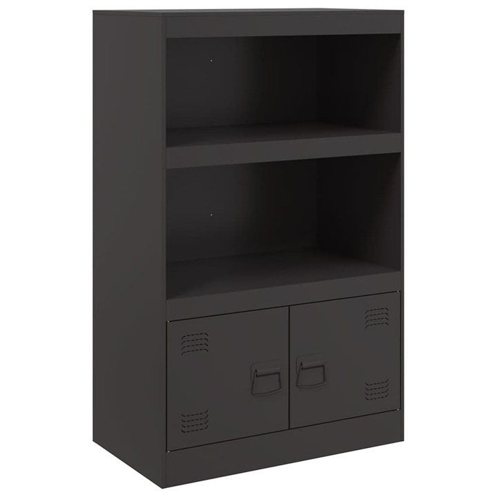 Servanta vidaXL, negru, 67x39x107 cm, otel, 19.05 Kg
