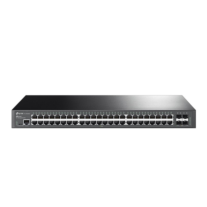 TP-LINK TL-SG3452X JetStream управляван комутатор | 48× Gigabit L2+ и 4× Gigabit L2+ слотове за разширение 10GE SF слотове за разширение