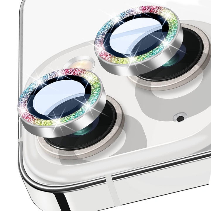 Csillámos kameravédők iPhone 15/15 Plus-hoz