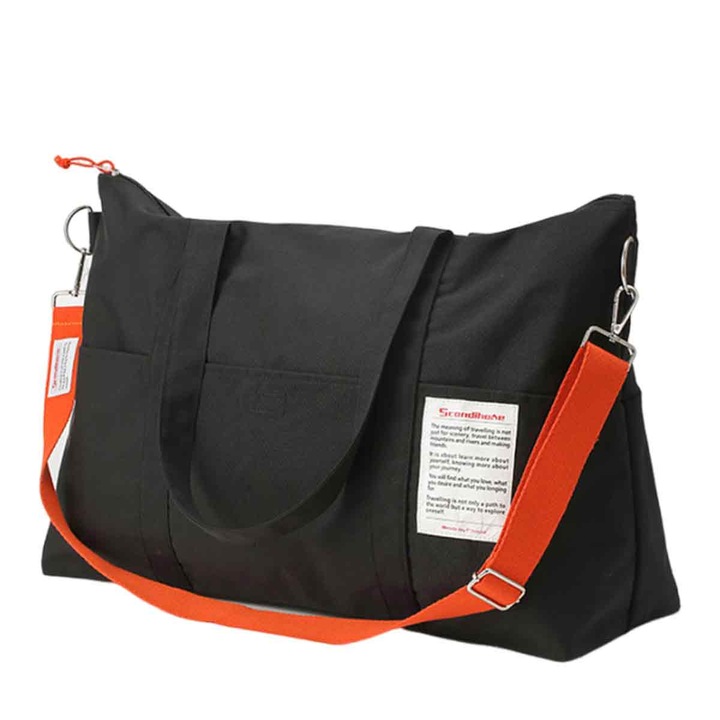 Utazótáska Kézitáska Kézipoggyász Könnyű sporttáska mosható utazáshoz nőknek férfiaknak, hétvégi táska Összecsukható strandtáska fekete