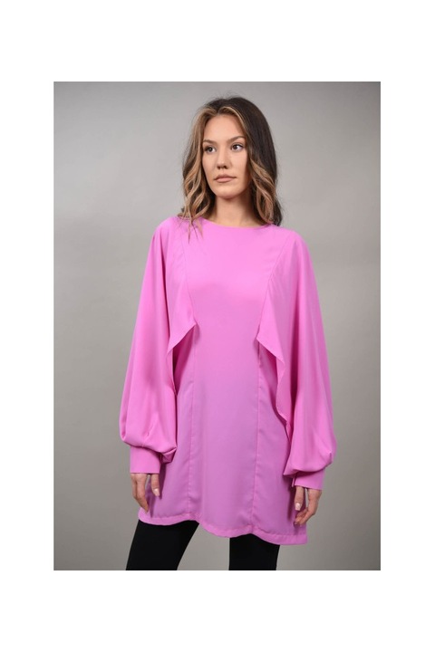 Bluza cu maneca lunga cut out cellese roz s-m