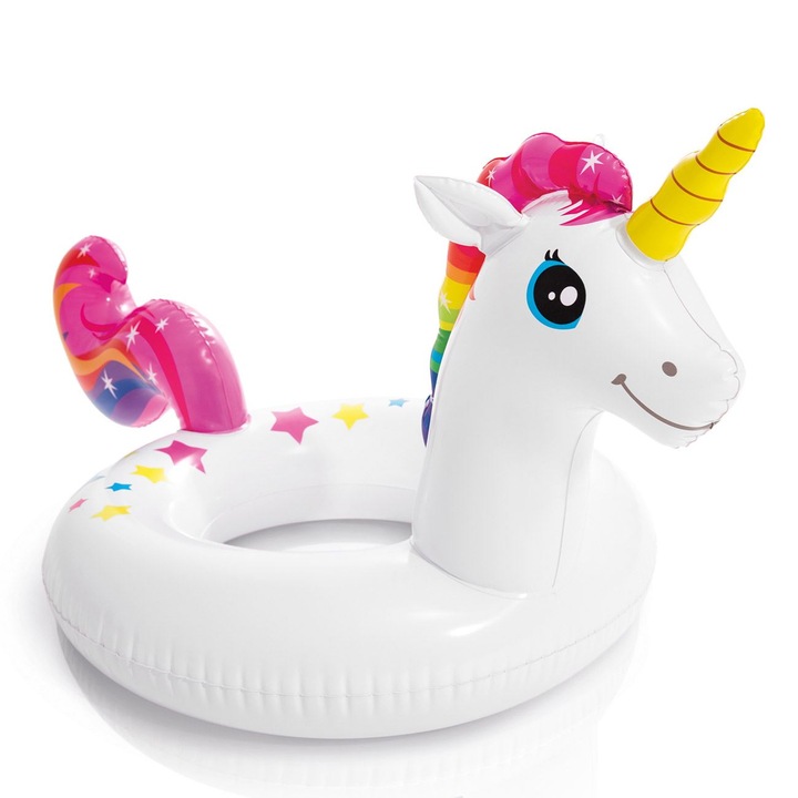 Надуваем пояс, За деца, Животни, 3-6 години, Диаметър 86 см, Маслено бял