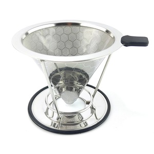 Filtru cafea Rqiurpn, otel inoxidabil, reutilizabil, cu suport detasabil, compatibil universal