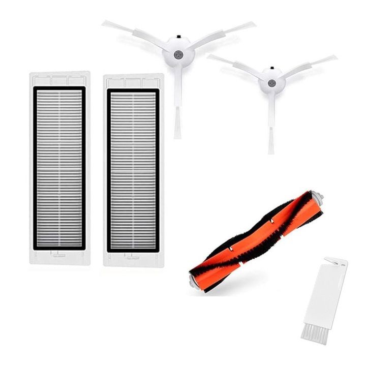 Set 6 accesorii aspiratoar robot, Rqiurpn, Compatibil cu Xiaomi Roborock S5Max/S6Pure/E5, Multicolor