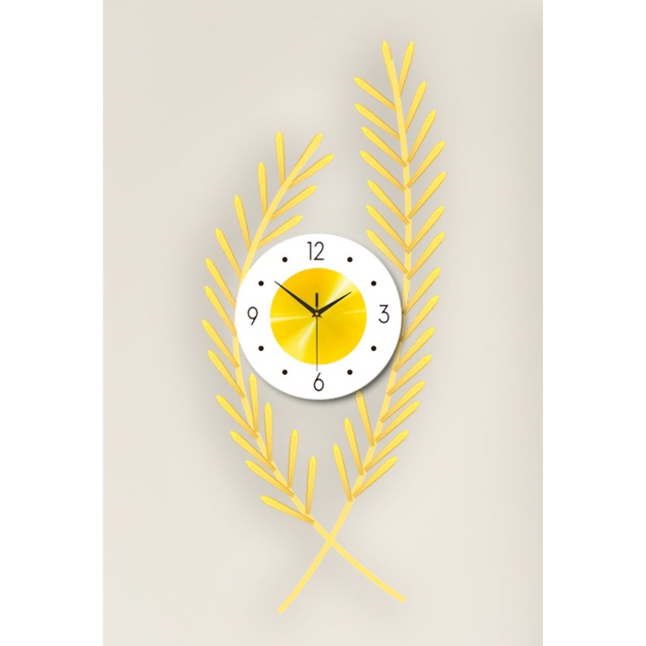 Ceas de perete din metal, spice de grau