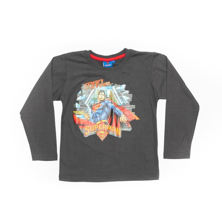 Bluza , Superman baieti , KTJL2540, Gri, 128 CM