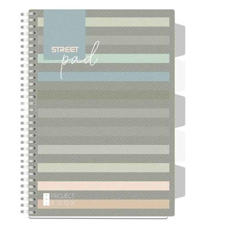 Тефтер на спирала STREET Регистър A/4 кариран 100 листа тъмно райе