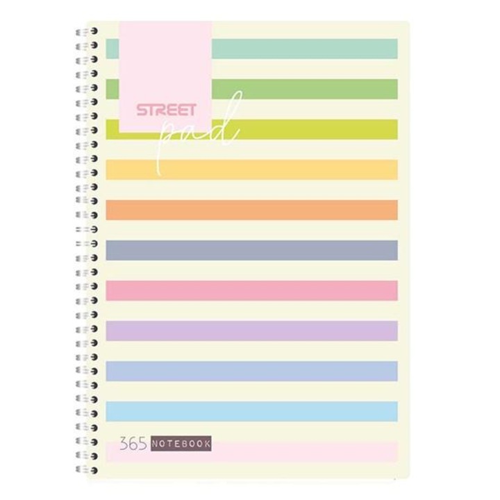 Тефтер на спирала STREET Pad A/4 кариран 100 листа светло райе