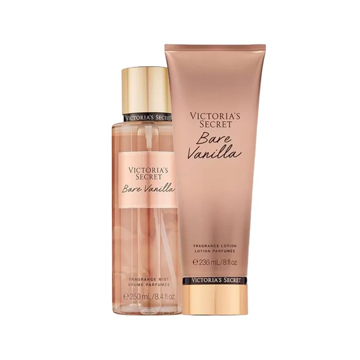 Szett spray + lotion, Victoria's Secret, csupasz vanília, 250 ml + 236 ml