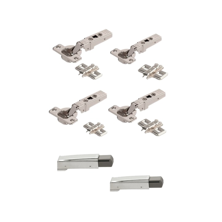 Set 4 balamale Blum aplicat 110 grade si placuta plus 2 Blumotion Blum aplicat inclusi