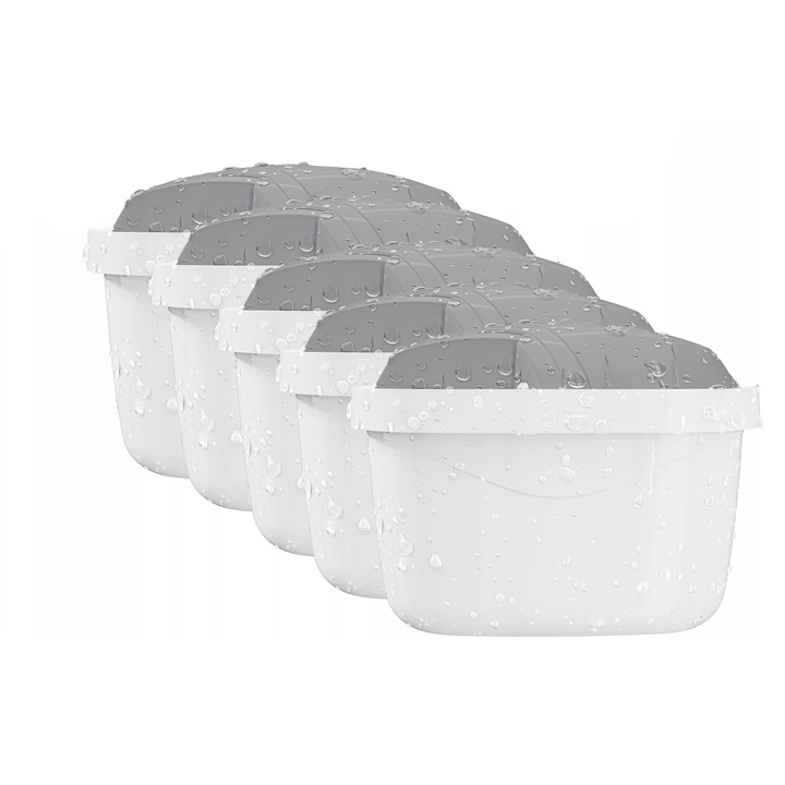 Set de 5 filtre de apa, Wessper Protect, compatibile cu Brita, Dafi