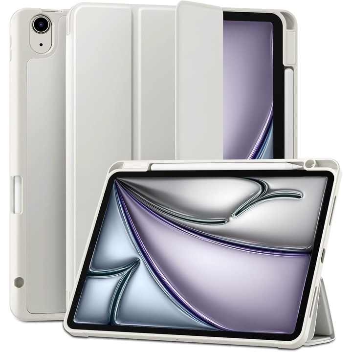 Husa pentru Apple iPad Air 11" 2026 / 2025 / 2024 M4, M3, M2 cu functie wake-up/sleep si compartiment pentru Apple Pen tip stand space grey