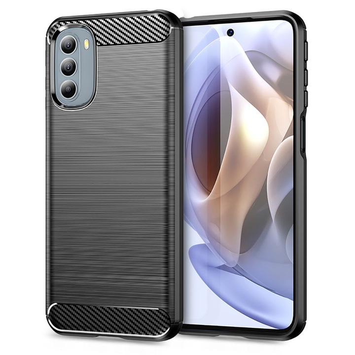 Motorola Moto G31 4G / Moto G41 4G tok - Techsuit Carbon Silicone - fekete