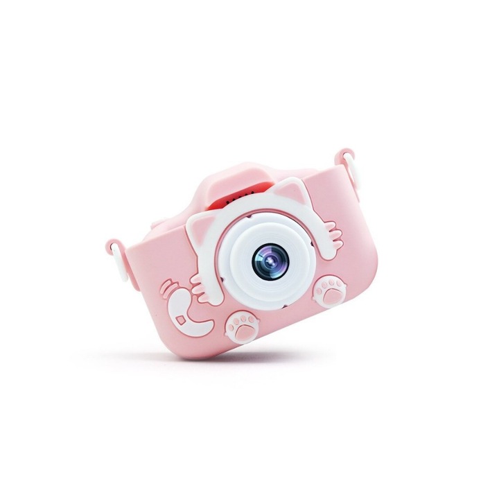 Цифров фотоапарат за деца, 20MP, 1080p HD, 2.0 инча IPS екран, 32GB, Розов