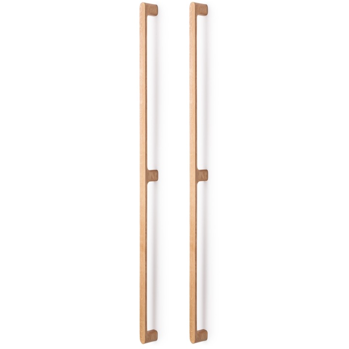 Set 2 manere spatiale double Luv Wood Big, finisaj stejar, L:1026, 5 mm