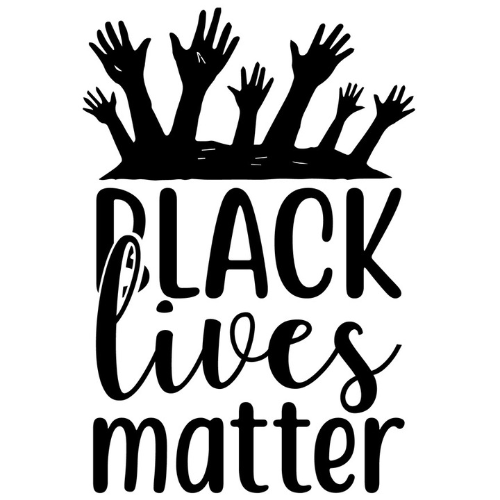 Sticker Exterior cu mesajul in engleza "Black lives matter" - vietile negre conteaza, Vinyl Negru, 25 cm