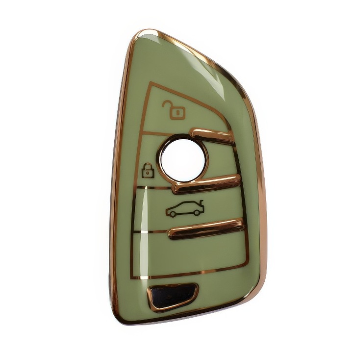 Carcasa protectie cheie auto pentru BMW X1, X3, X6, X5, Seria 5, Seria 6, Seria7, 3 Button Smart Key culoare verde