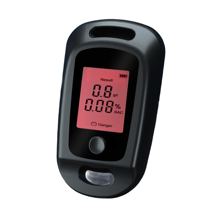 Tester de alcool, portabil, cu suflare, reincarcabil prin USB, cu raspuns rapid