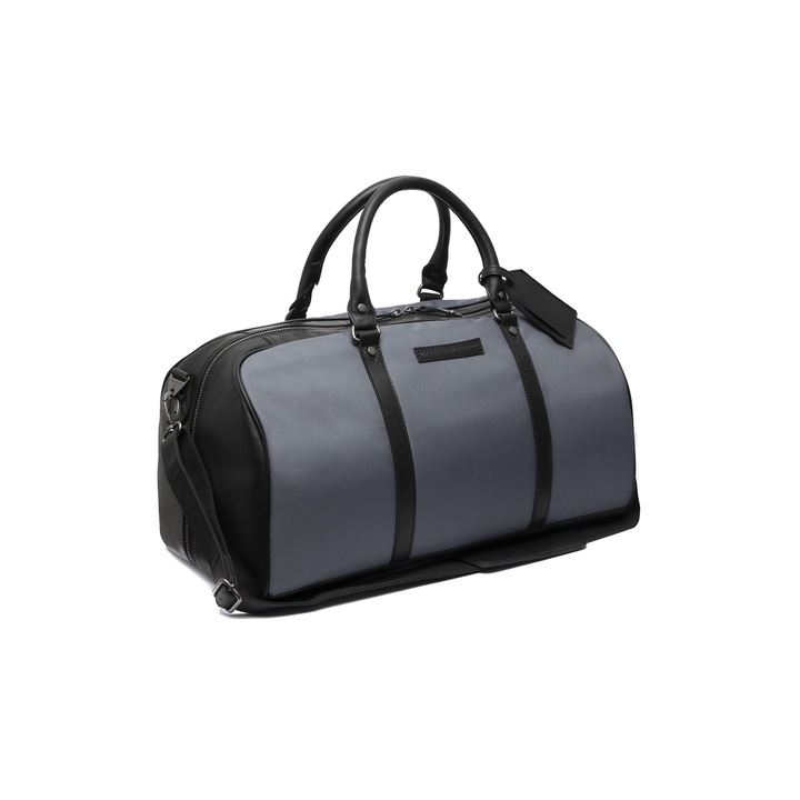 Geanta de voiaj unisex, The Chesterfield Brand, din nylon si piele, Tornio, Gri