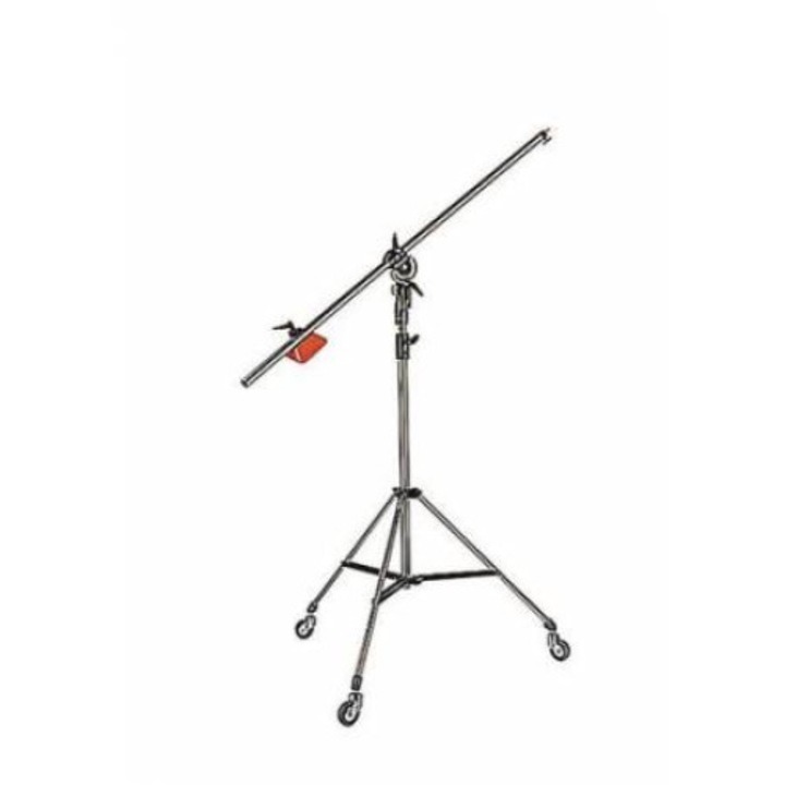 Trepied Light Boom 35, Manfrotto, inox, inaltime reglabila, cu roti, 100-350 cm, negru
