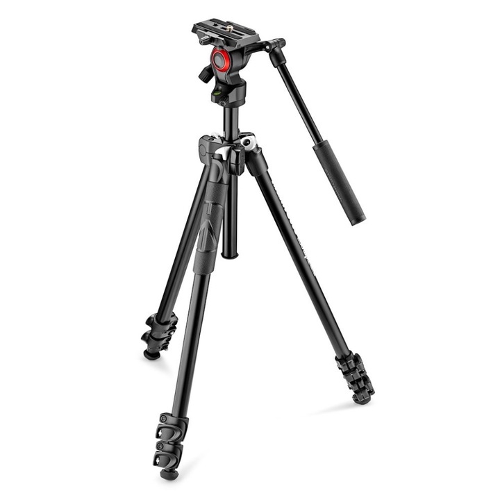 Trepied Manfrotto 290 Light, cap MVH400AH, reglabil, portabil