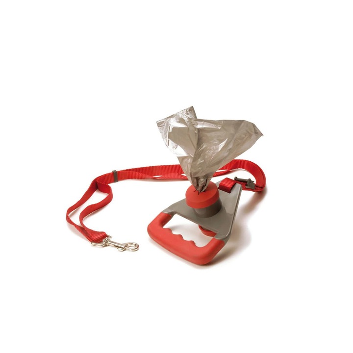 Найлонов повод с дозатор, 120см, Червен