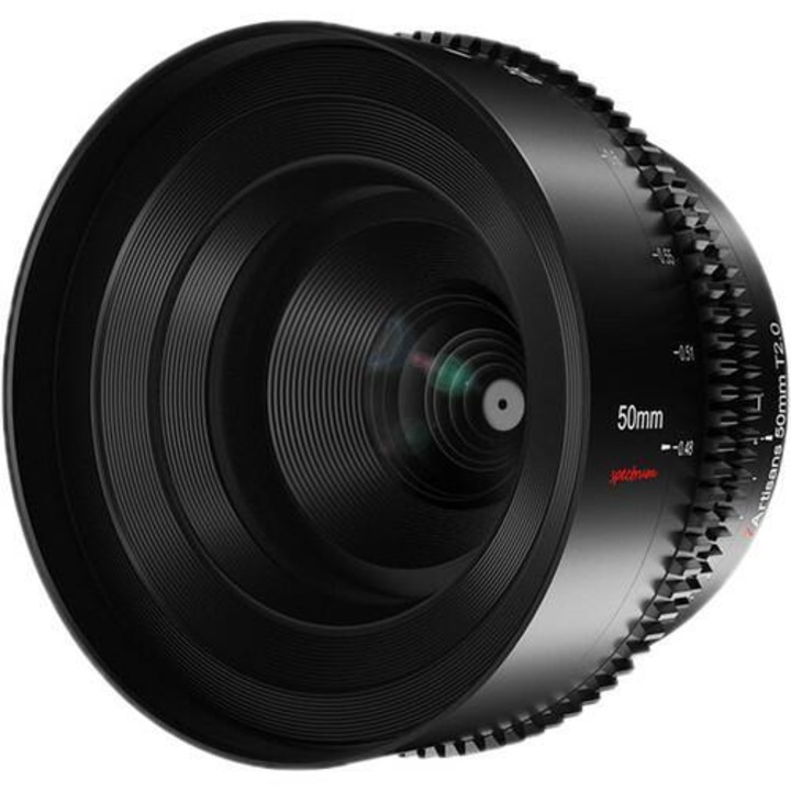 Obiectiv cinematografic 50mm T2.0, compatibil Canon EOS-R, diafragma T2.0-T16, 82mm, 89.6x82.5mm