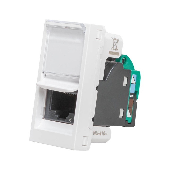 Интернет контакт RJ45 CAT5 UTP 1 Modul Schneider Unica, modulara, Бял