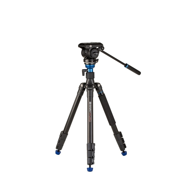 Stativ video Benro Aero4 A2883FS4PRO, 4-sectiuni, monopod inclus, capacitate 4kg, negru