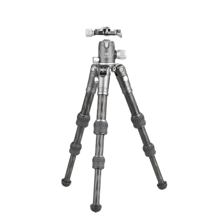 Trepied, Benro, fibra de carbon, compact, inaltime reglabila, 13-41 cm, gri