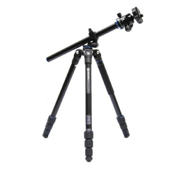 Stativ Benro GoPlus Travel FGP18AB1, aluminiu, 4 sectiuni, negru