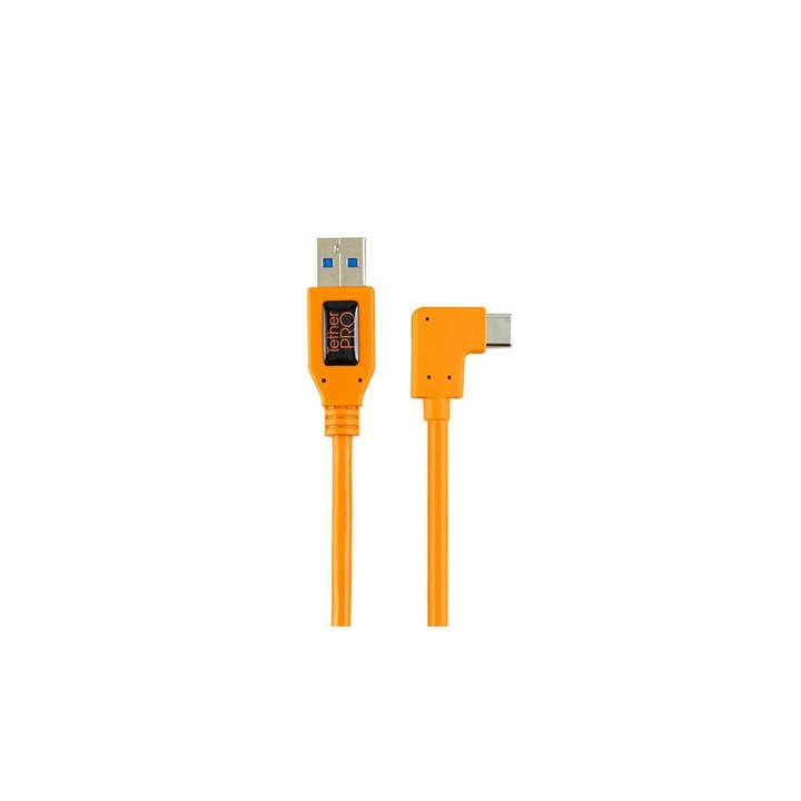 Adaptor unghi drept TetherPro, USB 3.0 la USB-C, 50cm, portocaliu