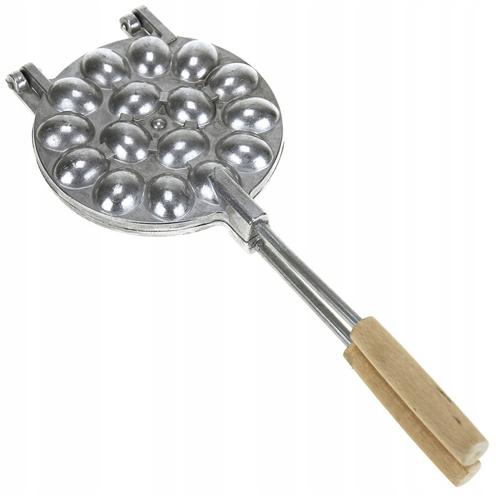 Forma de prajituri pentru nuci, DECORTREND, aliaj, 16 compartimente, 40x16cm, argintiu/bej