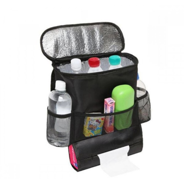 Organizator auto cu spatiu izoterm, negru, 35x28.5x9cm